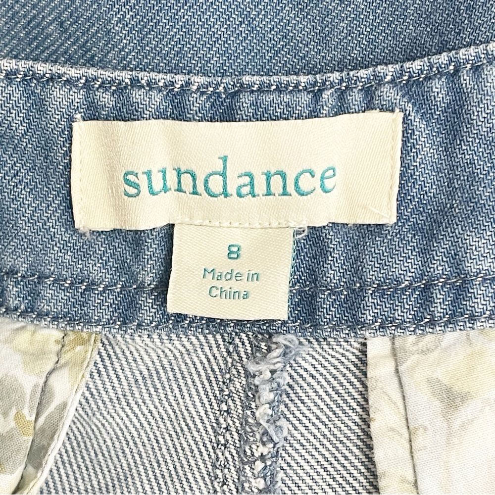 Sundance Oaklee Wide Leg Pants Lyocell Chambray Sailor Button High Rise Size 8 - Picture 11 of 13